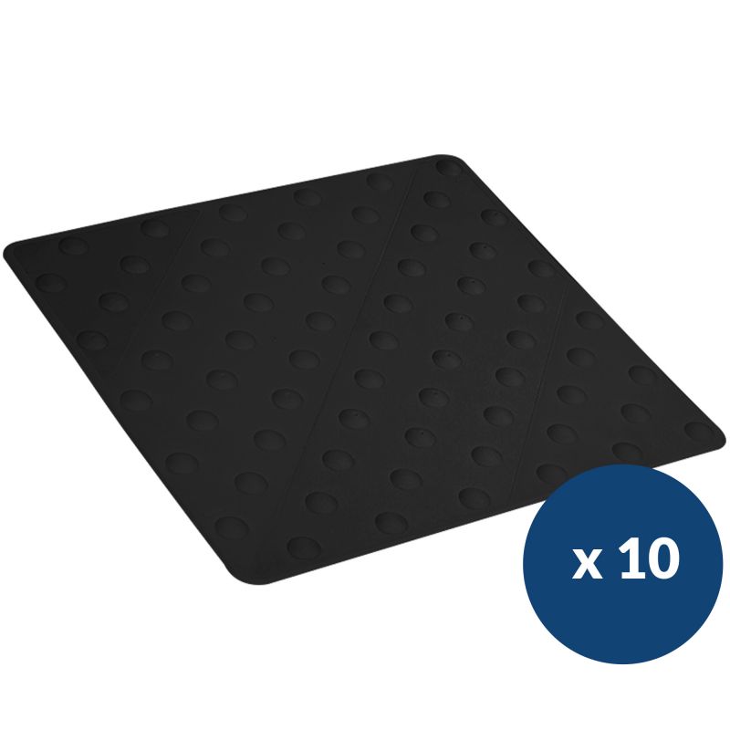 Dalle podotactile en polyuréthane à coller 42 x 45,8 cm x 10 noir