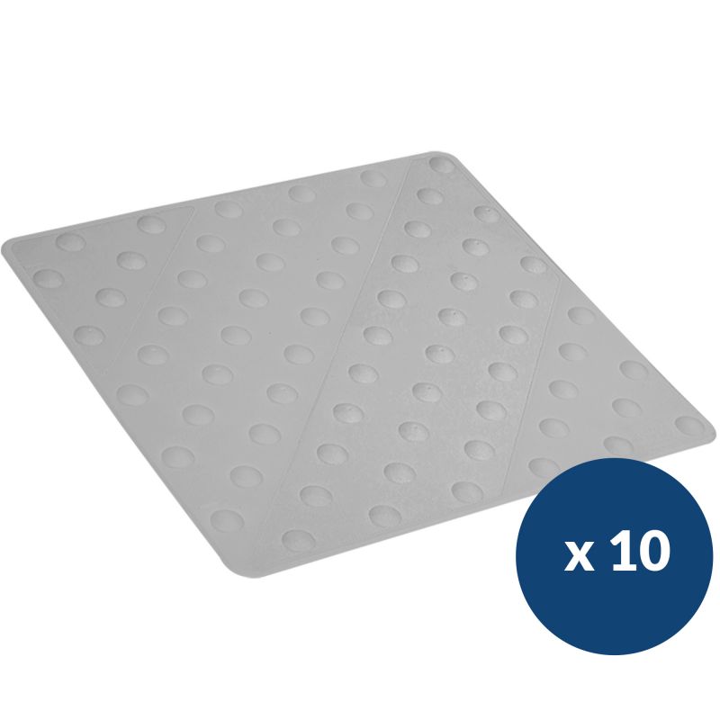 Dalle podotactile en polyuréthane à coller 42 x 45,8 cm x 10 gris