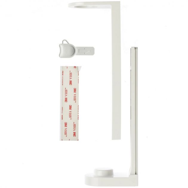 Support pour distributeur à pompe ABS à coller blanc 