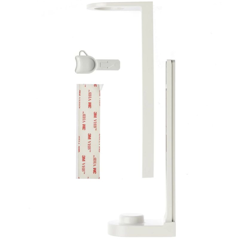 Support pour distributeur à pompe ABS à coller blanc 