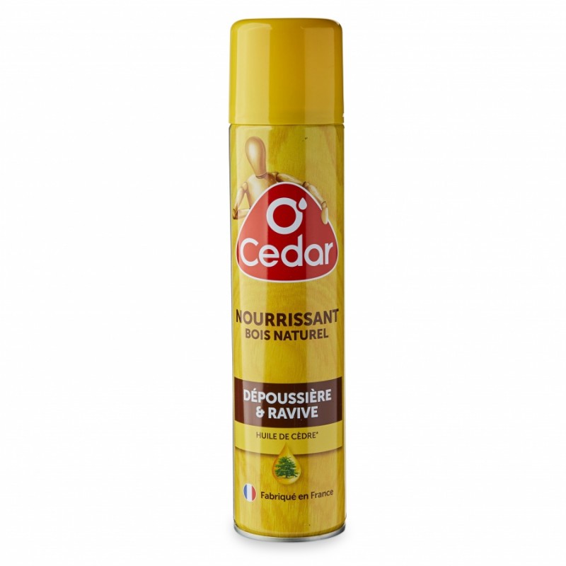 O'Cedar Aérosol Dépoussiérant tous types de bois 300ml-labo plus