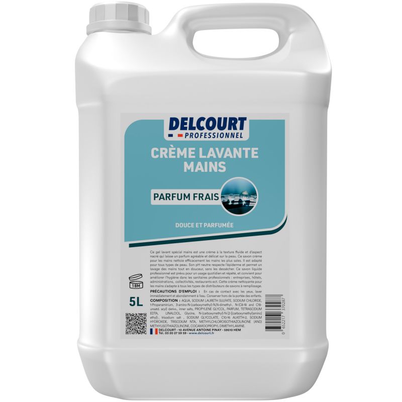 Crème lavante pour les mains parfumée -bidon 5 L Delcourt