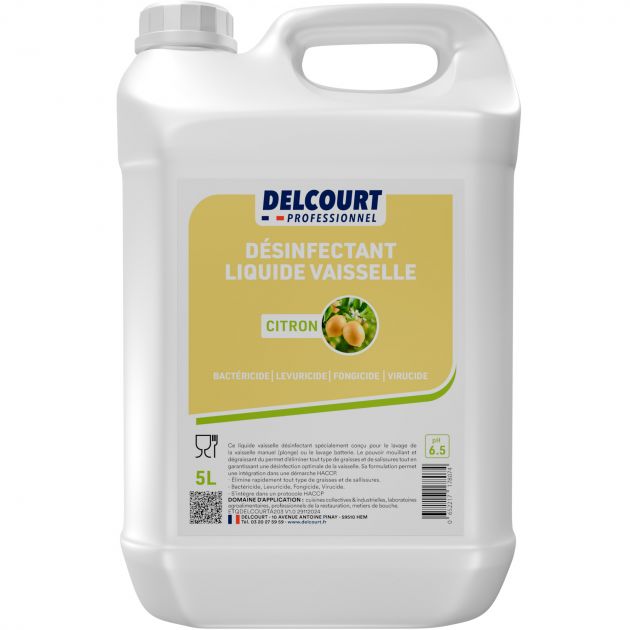 Liquide vaisselle désinfectant concentré citron 5 L