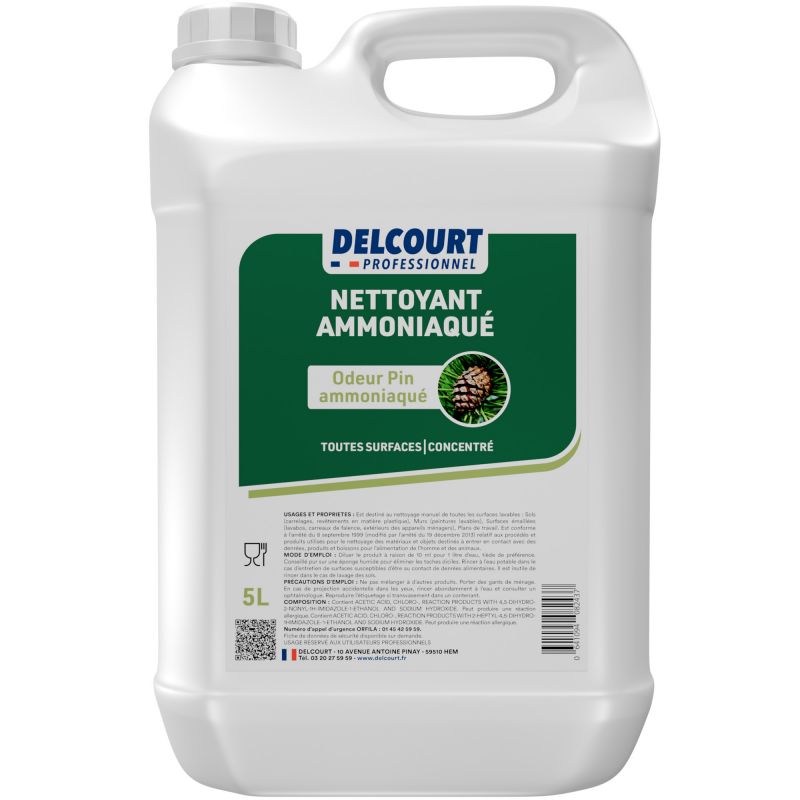 Détergent ammoniaqué concentré multi-surfaces HACCP 5 L