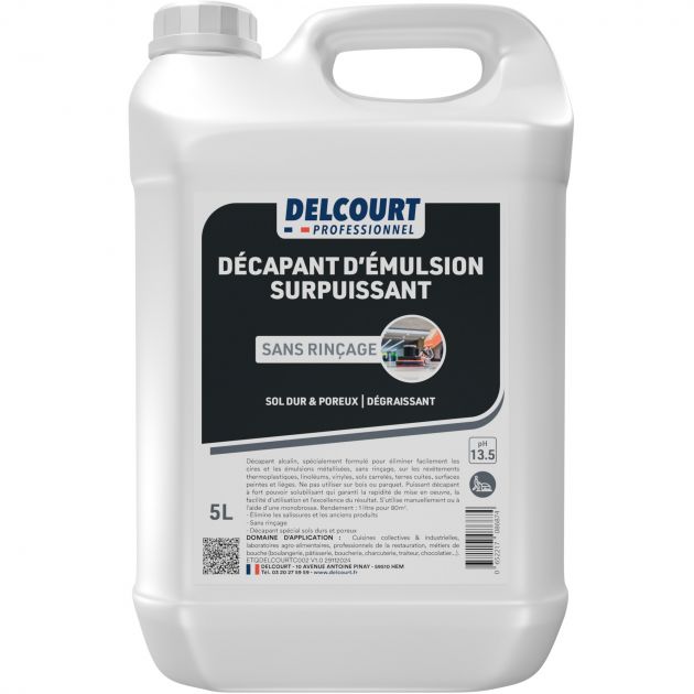 Décapant d'émulsions sans rinçage parfum pin 5 L Delcourt