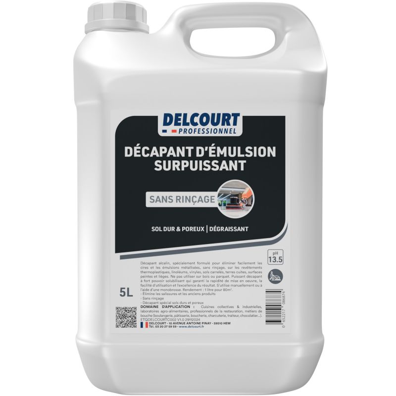Décapant d'émulsions sans rinçage parfum pin 5 L Delcourt
