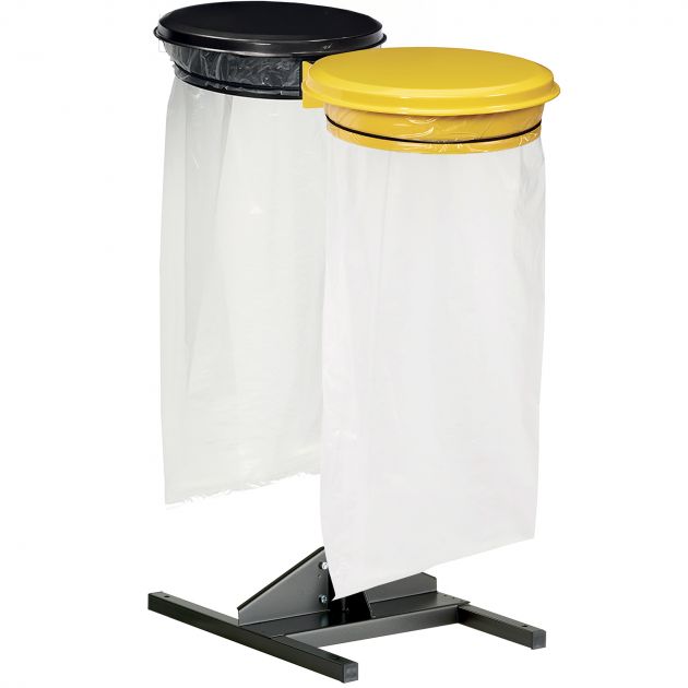 Poubelle collemur avec couvercle sans signalétique