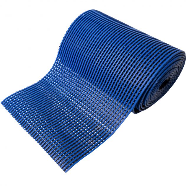 Tapis spécial milieu humide (piscine, douche, vestiaire) 15 mm 100cm x 10m bleu