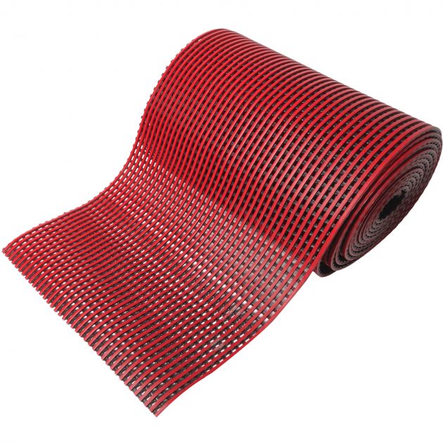 Tapis spécial milieu humide (piscine, douche, vestiaire) 15 mm 100cm x 10m rouge