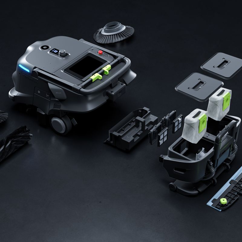 Balayeuse autonome grande capacité version aspirante MT1 VAC éclaté