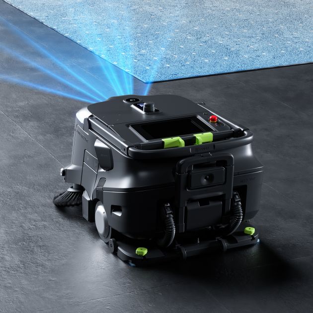 Balayeuse autonome grande capacité version aspirante MT1 VAC derrière