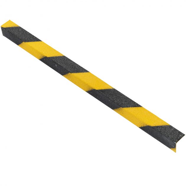 Nez de marche antidérapant pour escalier 55 x 55 mm profil jaune et noir