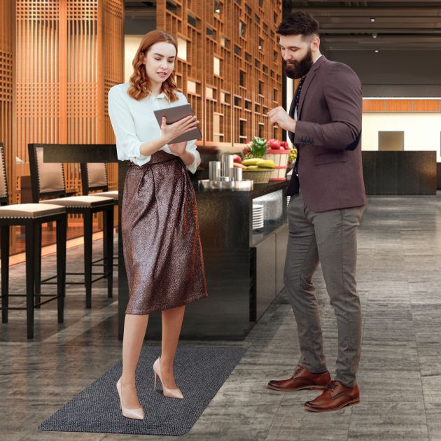 Tapis anti-fatigue en moquette résistante 14 mm en situation