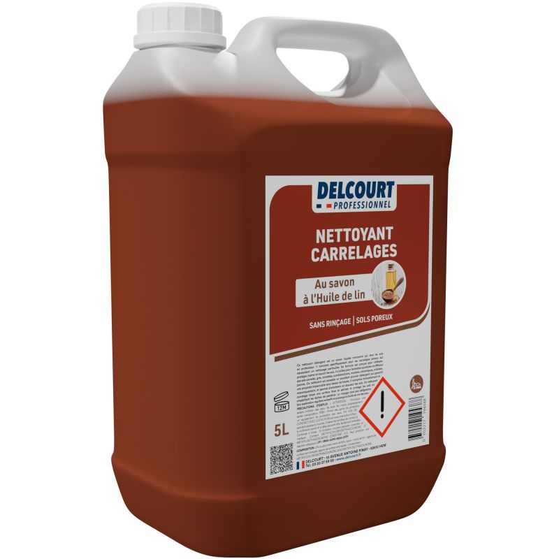 Nettoyant détergent carrelage au savon d'huile de lin bidon de 5 L Delcourt