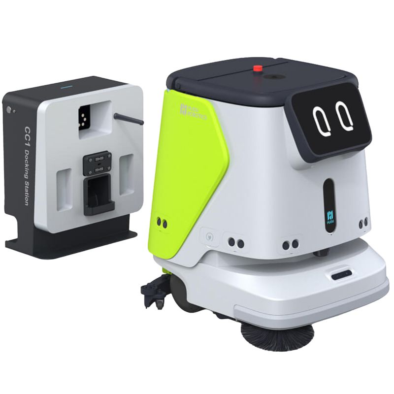 Robot laveur de sol professionnel PUDU CC1 3/4 et prise