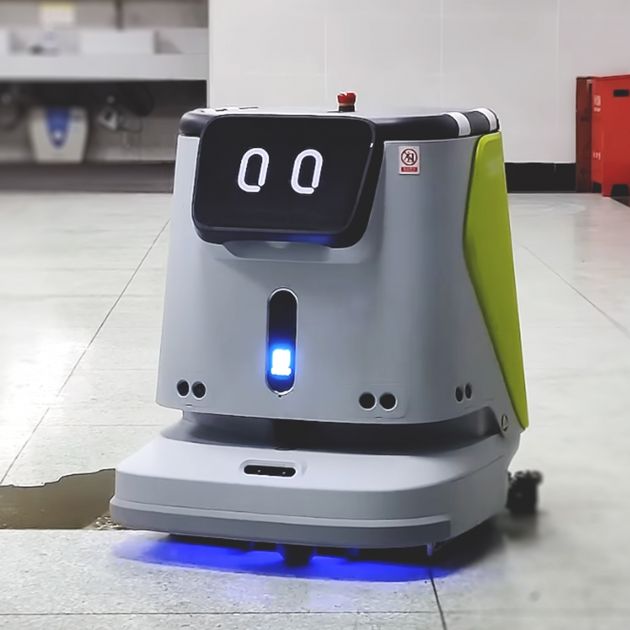 Robot laveur de sol professionnel PUDU CC1 ambiance blanc