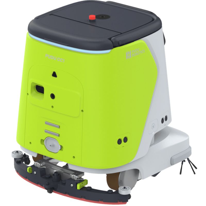 Robot laveur de sol professionnel PUDU CC1 blanc 3/4 dos