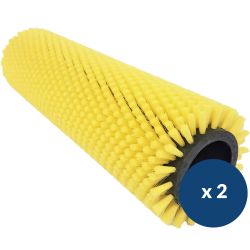 Brosse autolaveuse Duplex poils souple jaune x 2