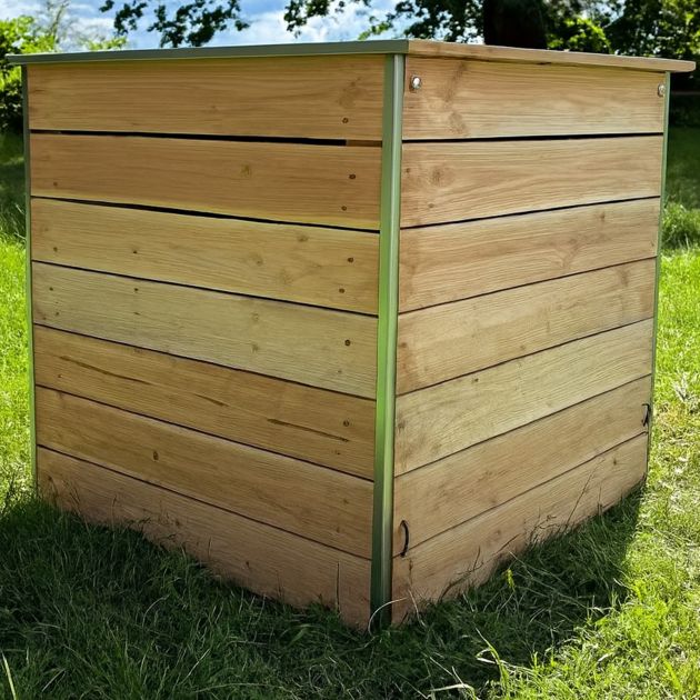 Composteur bois jardin 400 litres ambiance