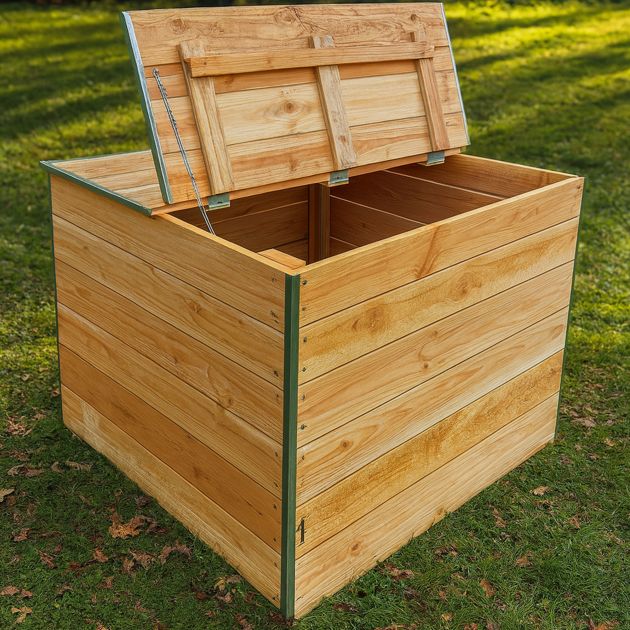 Composteur bois jardin 800 litres ambiance