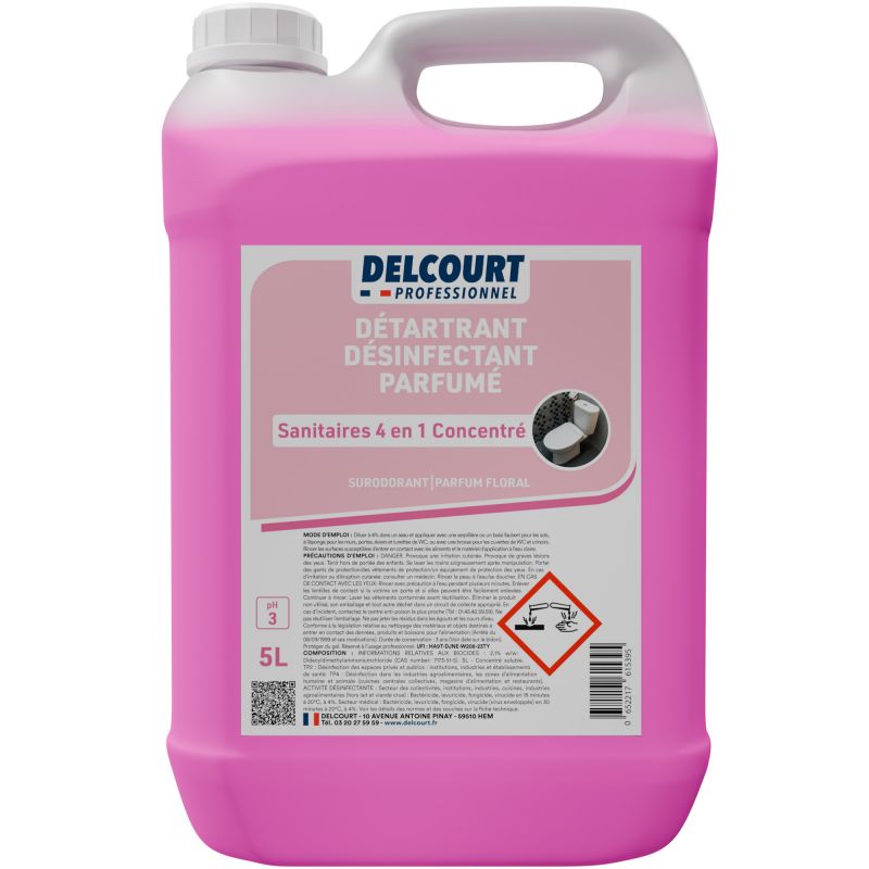 Nettoyant sanitaires 4 en 1 Delcourt - bidon 5 L