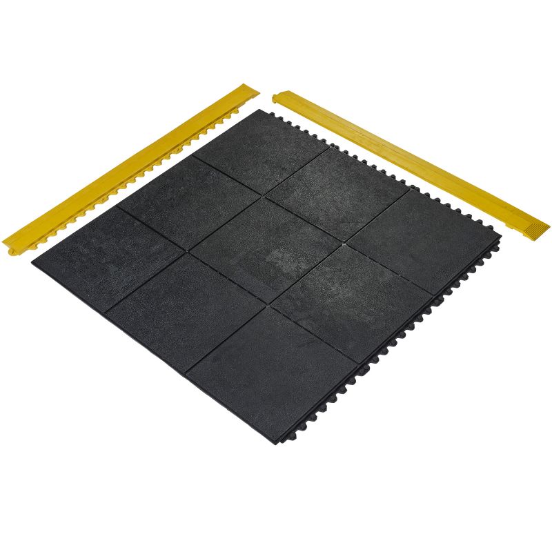 Bordure d'angle nitrile jaune pour dalles 0,9 m épaisseur 18 mm plan large