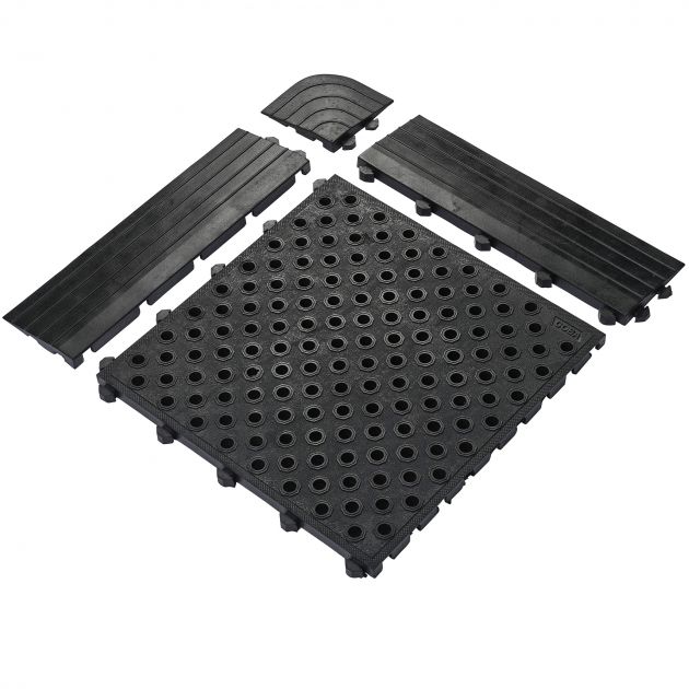 Bord pour dalle anti-fatigue 0,5 m épaisseur 24 mm 3 options noir