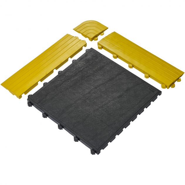 Bord pour dalle anti-fatigue 0,5 m épaisseur 24 mm 3 options jaune 