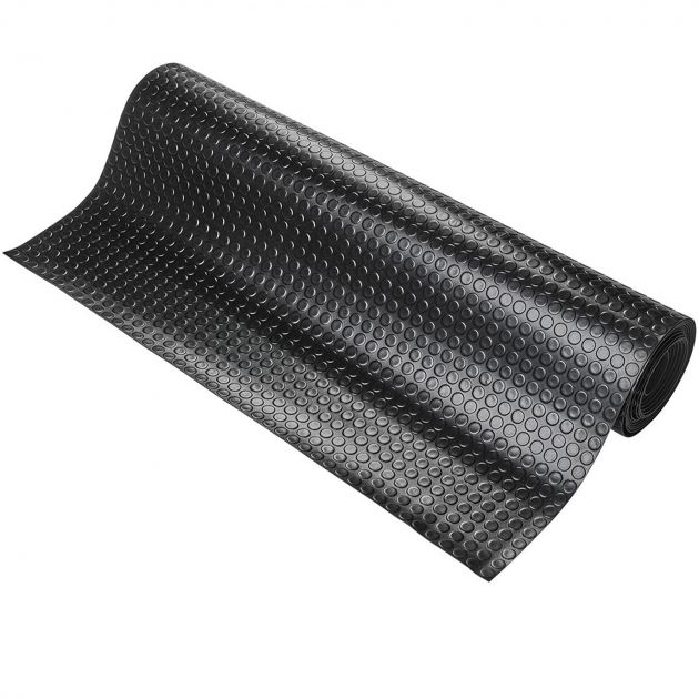 Tapis caoutchouc nitrile pastilles 4,5 mm noir rouleau 1000 x 120 cm