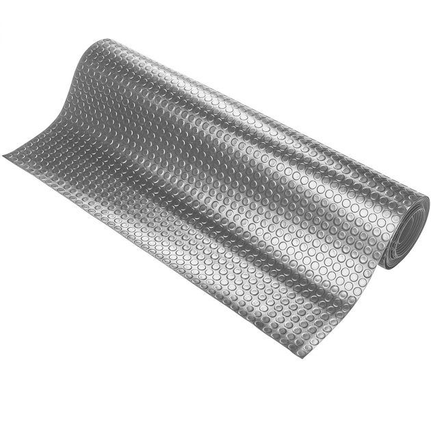 Tapis caoutchouc nitrile pastilles 4,5 mm gris rouleau 1000 x 120 cm