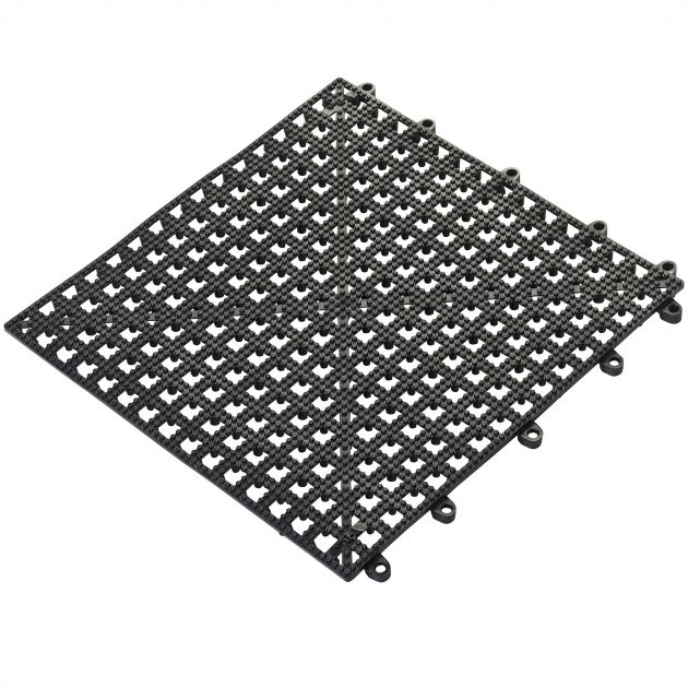 Dalle caillebotis modulable en vinyle souple texture 30 x 30 cm
