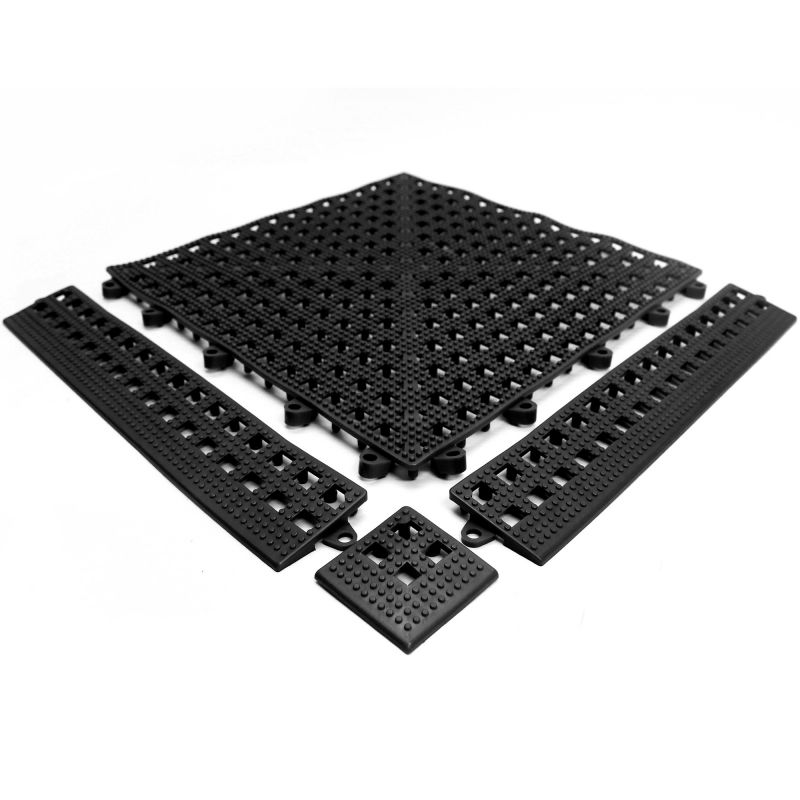 Bordure en angle pour dalle en vinyle épaisseur 13 mm noir ensemble