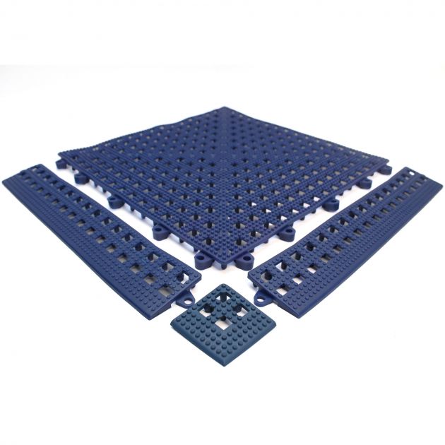 Bordure en angle pour dalle en vinyle épaisseur 13 mm bleu ensemble