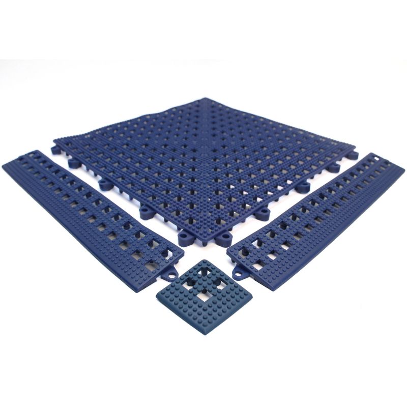 Bordure en angle pour dalle en vinyle épaisseur 13 mm bleu ensemble