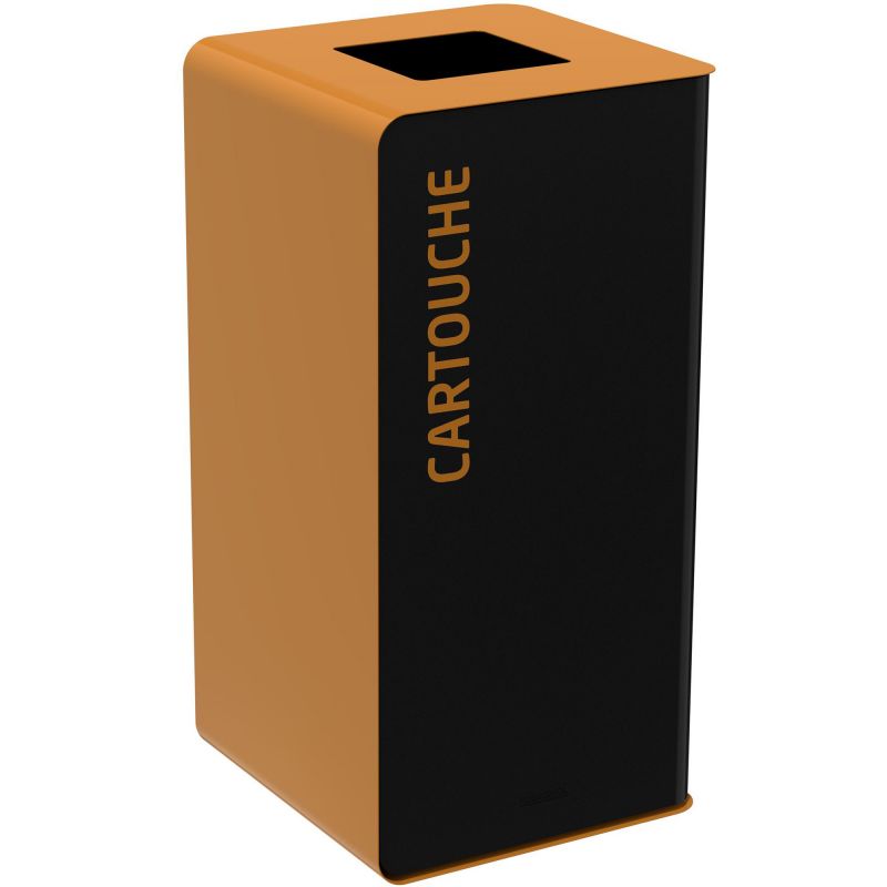 Poubelle de tri en métal gris Cubatri cartouches d'encre 40L/75L