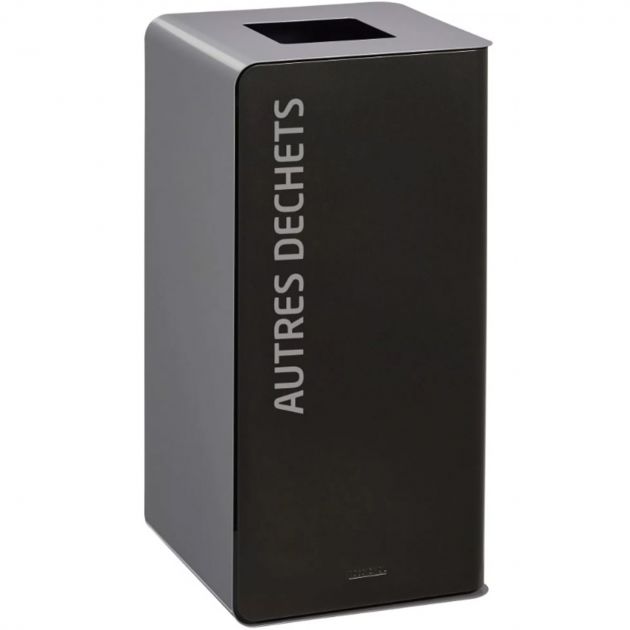 Poubelle de tri en métal gris Cubatri tout venant 40L/75L