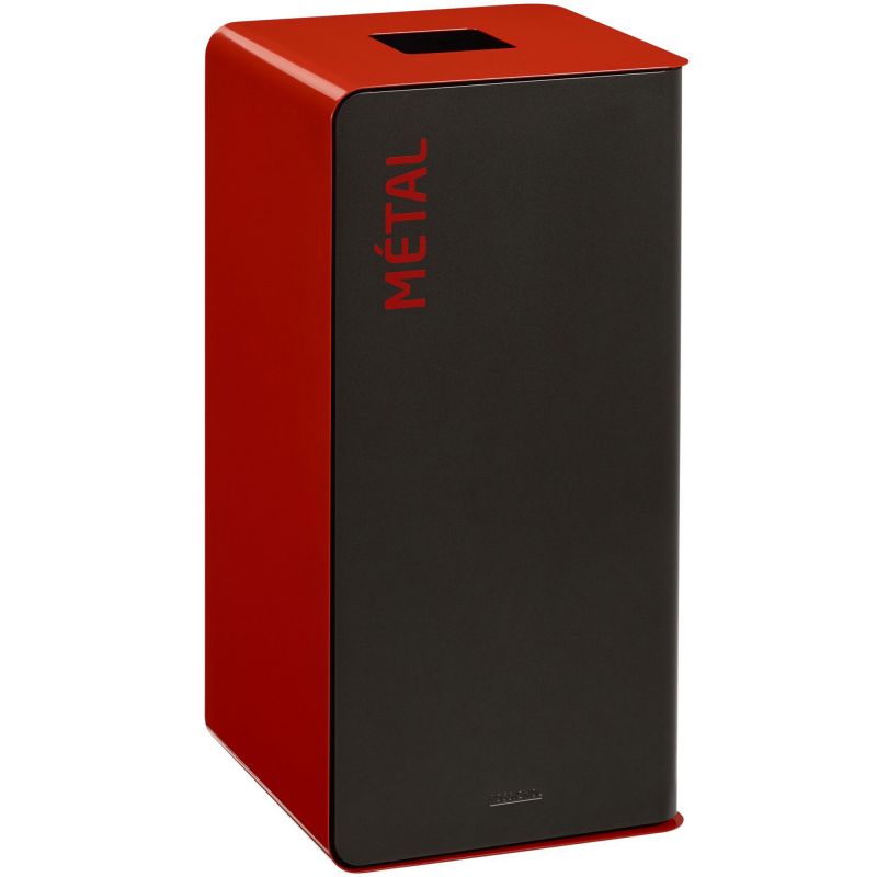 Poubelle de tri en métal gris Cubatri metal 40L/75L