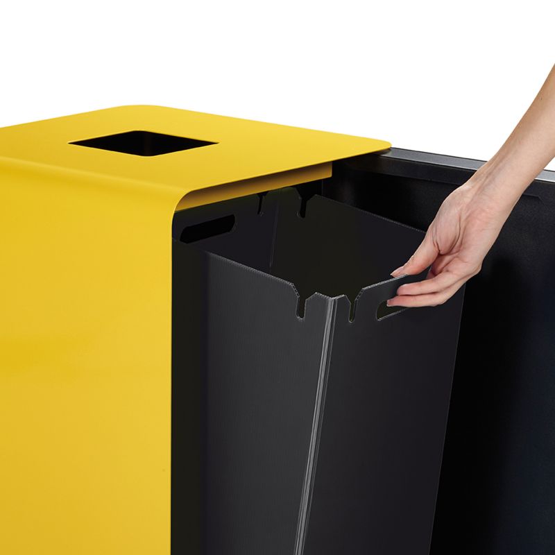 Poubelle de tri en métal gris Cubatri plastique bac