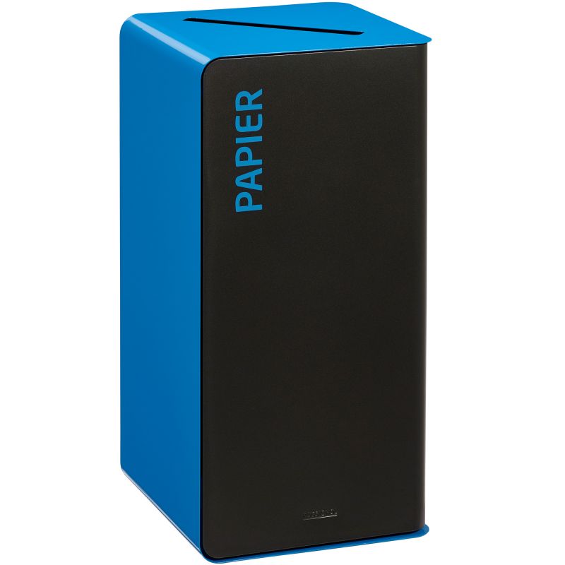 Poubelle de tri en métal gris Cubatri papier 40L/75L