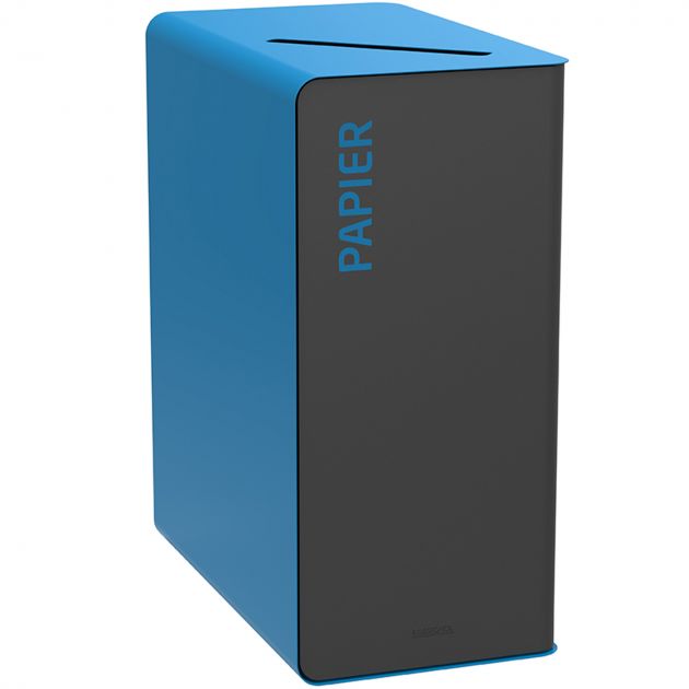 Poubelle de tri en métal gris Cubatri papier 65L/90L