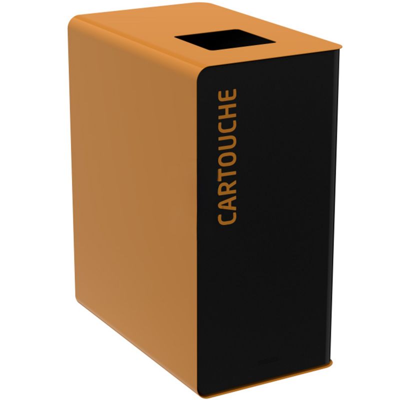 Poubelle de tri en métal gris Cubatri cartouches d'encre 65L/90L