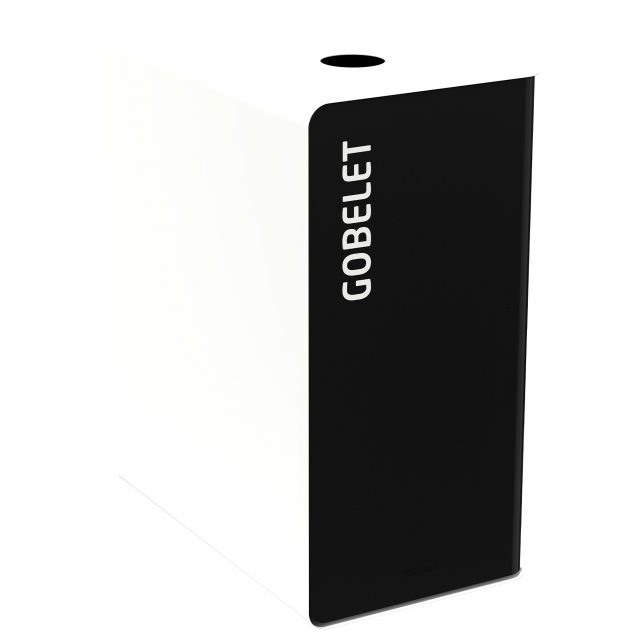 Poubelle de tri en métal gris Cubatri gobelet 65L/90L