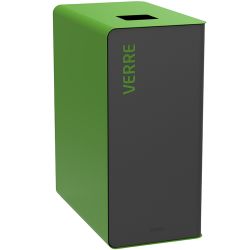 Poubelle de tri en métal gris Cubatri 90 L Verre