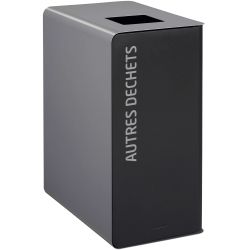 Poubelle de tri en métal gris Cubatri 90 L Tout venant