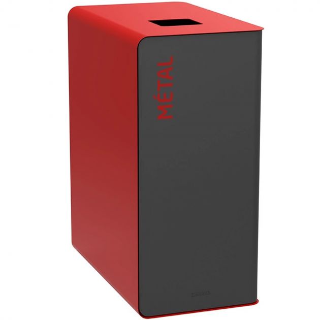 Poubelle de tri en métal gris Cubatri metal 65L/95L
