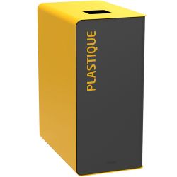 Poubelle de tri en métal gris Cubatri 90 L Plastique