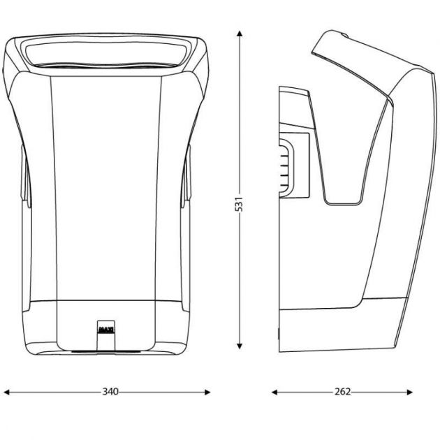 Sèche-mains électrique silencieux à air pulsé Stell'Air JVD