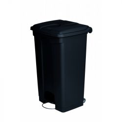 Poubelle à pédale mobile alimentaire plastique Noir 90 L