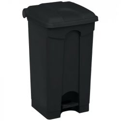 Poubelle à pédale mobile alimentaire plastique Noir 70 L