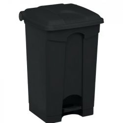 Poubelle à pédale mobile alimentaire plastique Noir 45 L